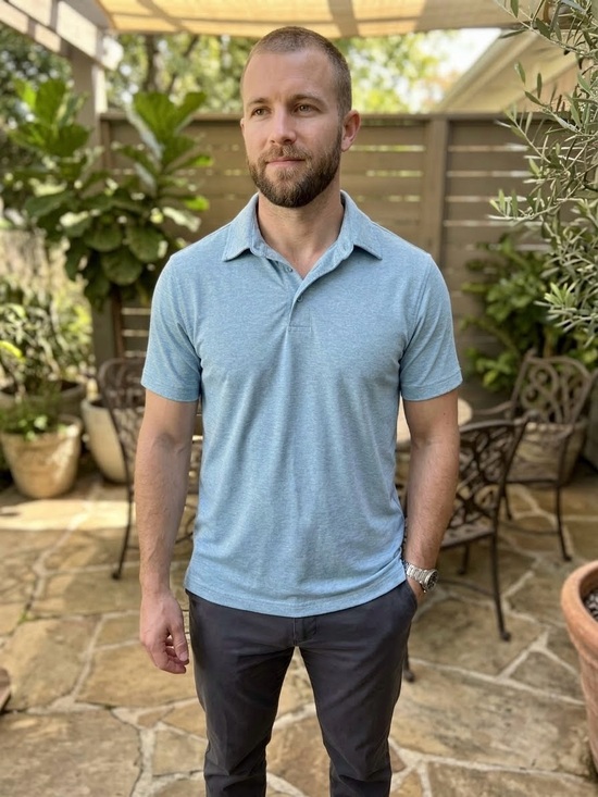 George Other - George light blue polo shirt